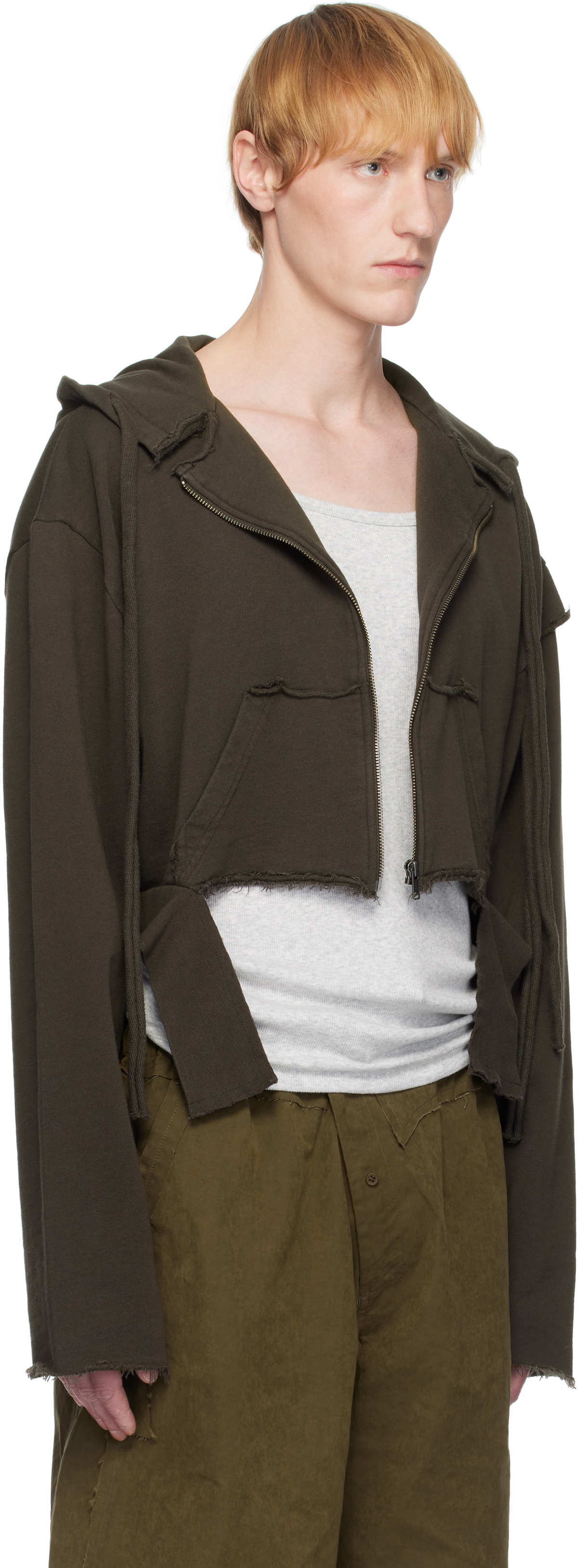 Ottolinger Brown Distressed Sweat Hoodie