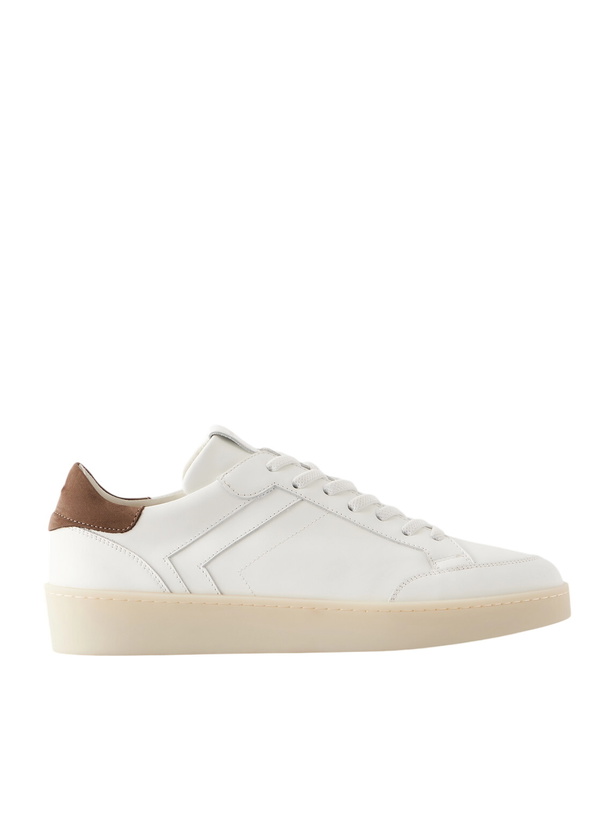 Photo: Canali - Nuvola Nubuk-Trimmed Leather Sneakers - White