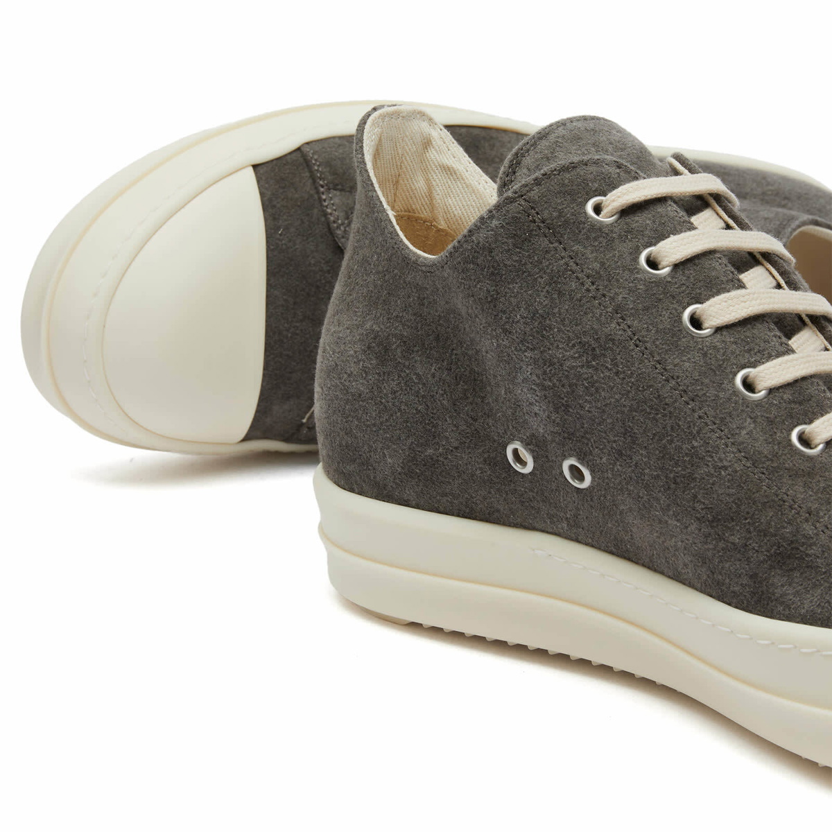 Rick Owens DRKSHDW Men's Moleskin Low Sneakers in Dust/Pearl