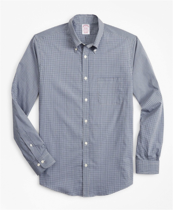 Photo: Brooks Brothers Men's Madison Relaxed-Fit Sport Shirt, Stretch Performance Series with COOLMAX, Gingham | Navy