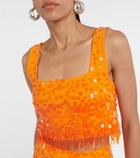 Staud Sequined crop top