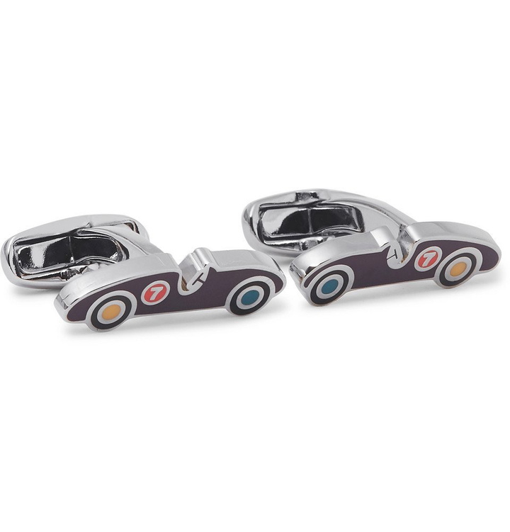 Photo: Paul Smith - Sports Car Silver-Tone and Enamel Cufflinks - Men - Silver