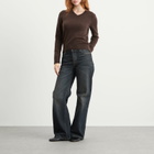 MM6 Maison Margiela Women's V-Neck Knitted Jumper in Brown