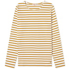 Armor-Lux Women's Long Sleeve Breton T-Shirt in White/Curry