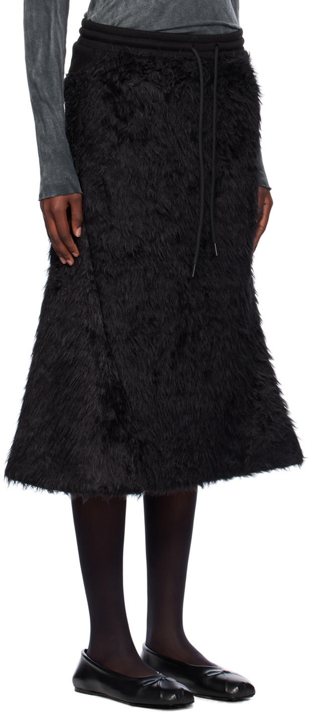 [OPEN YY] / ☆ 24FW SHAGGY FUR TRACK SKIRT / BLACK SHAGGY FUR TRACK SKIRT, BLACK