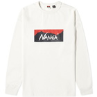 Nanga Men's Long Sleeve Eco Hybrid Box Logo T-Shirt in White