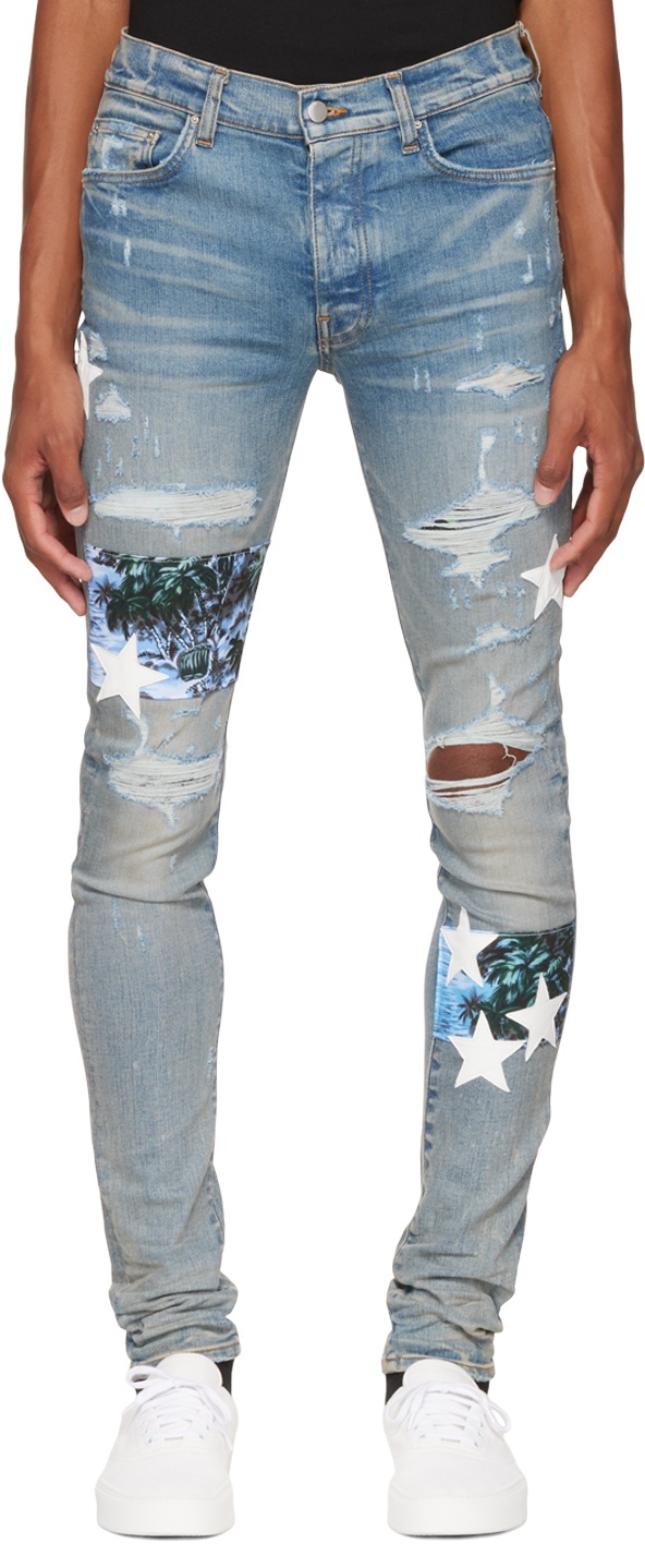 AMIRI Blue Star Art Patch Jeans Amiri