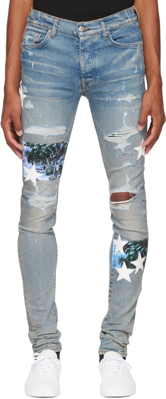 Photo: AMIRI Blue Star Art Patch Jeans