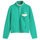 Sporty & Rich Women's Serif Logo Polar Sweatshirt in Spring Green Cream