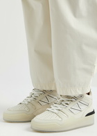 Moncler Pivot Panelled Nubuck Hi-top Sneakers, Sneakers, Round toe White And Black 5, Moncler Trainers, Leather