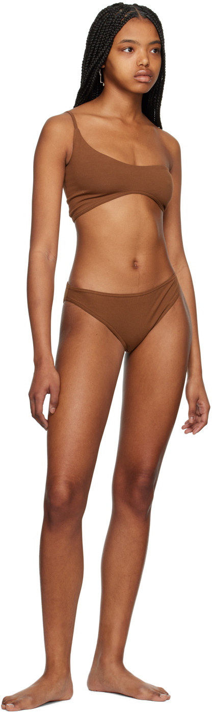 ELLISS Brown Asymmetric Underwear Set