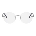 McQ Alexander McQueen Silver Rimless Circular Glasses