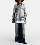 Max Mara Printed silk twill palazzo pants