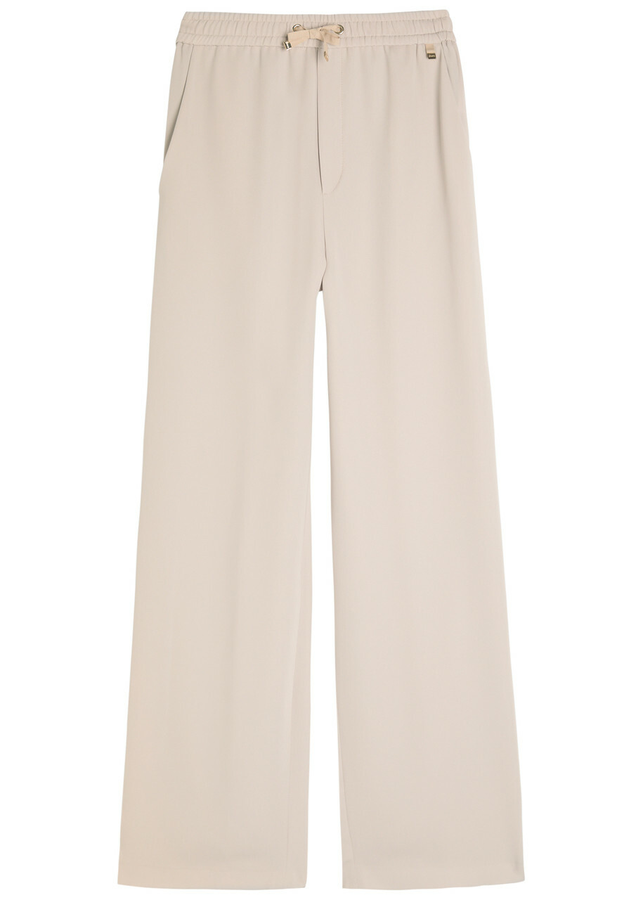 Herno Wide-leg Satin-crepe Trousers Cream