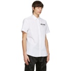 Moschino White Poplin Logo Short Sleeve Shirt