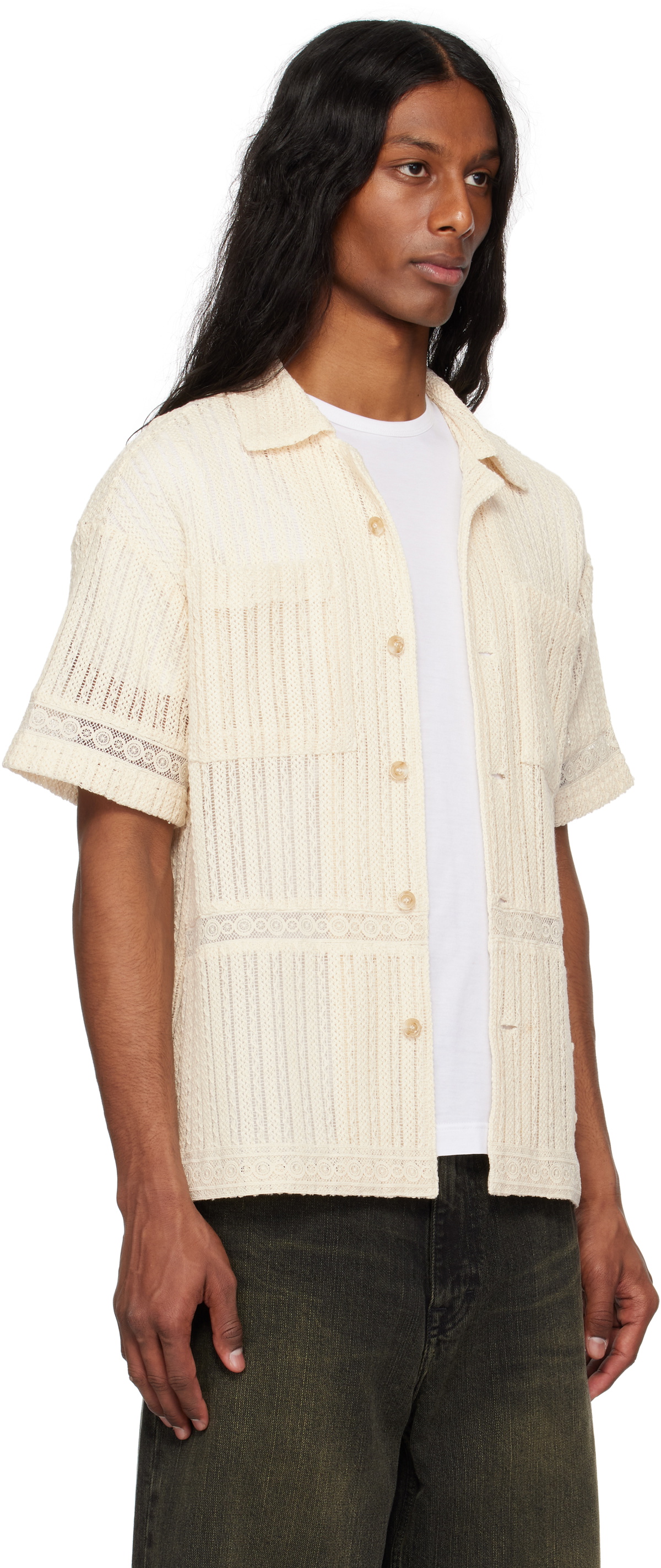 Andersson Bell Beige Jacquard Stripe Shirt