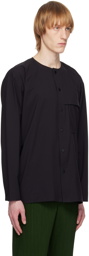 HOMME PLISSÉ ISSEY MIYAKE Black Flap Pocket Shirt