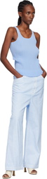 ISSEY MIYAKE Blue Hatching Bottoms Tank Top