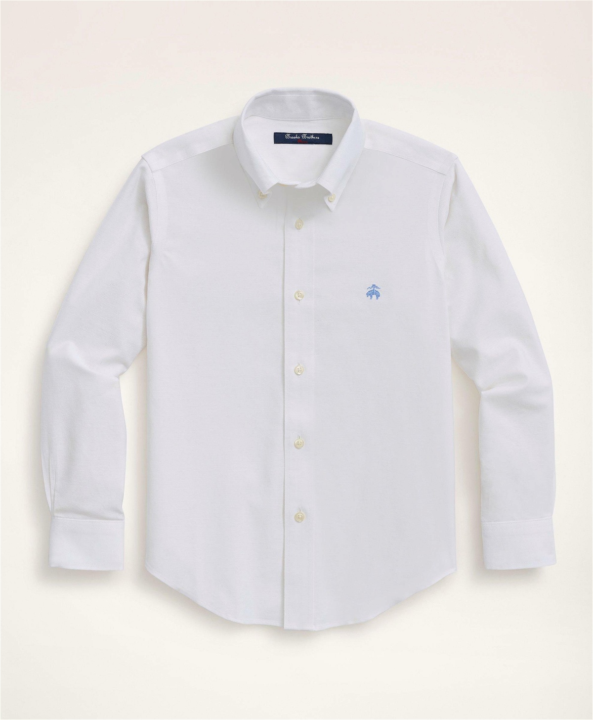 Brooks Brothers Boys Non-Iron Stretch Cotton Oxford Sport Shirt | White