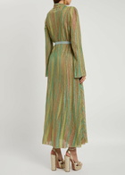 Forte_forte Lurex Metallic Fine-knit Maxi Dress Green