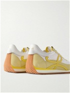 LOEWE - Paula's Ibiza Flow Runner Leather-Trimmed Suede and Shell Sneakers - Yellow