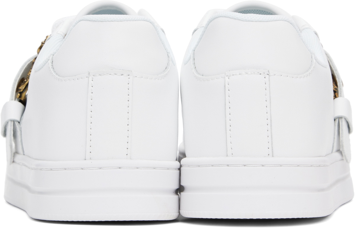 Versace Jeans Couture White Baroque Buckle Court 88 Sneakers