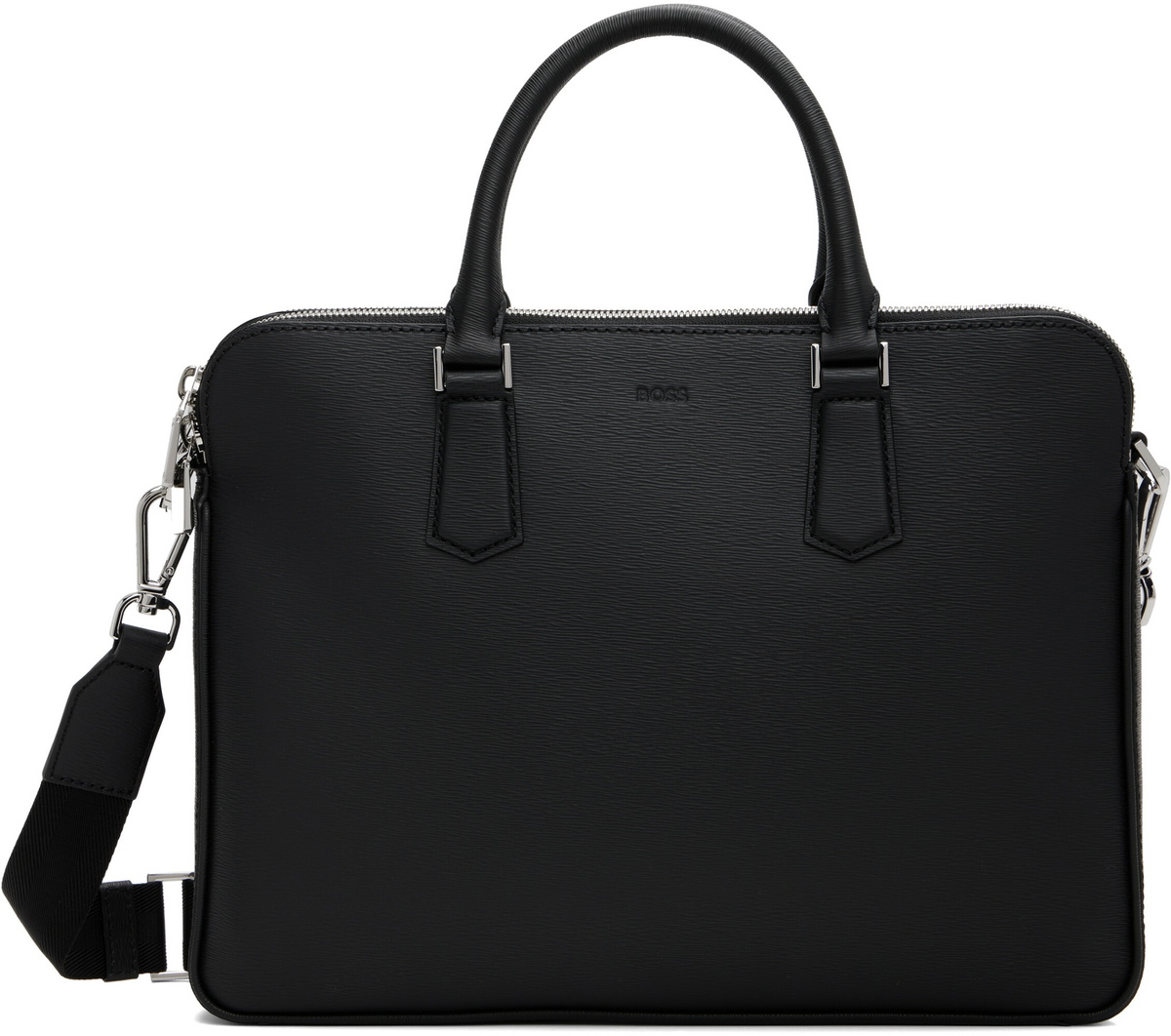 BOSS Black Embossed Logo Document Briefcase