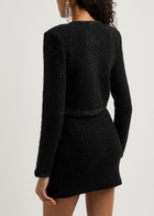 Self-portrait Embellished Bouclé Tweed Jacket Black