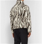 AMBUSH® - Logo-Embroidered Zebra-Print Wool-Fleece Jacket - White