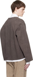 Entire Studios Taupe Minimal Suede Jacket