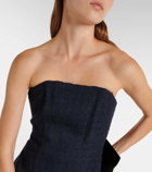 Oscar de la Renta Tweed wool and mohair-blend bustier dress