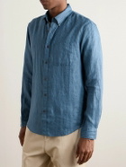 Club Monaco - Slim-Fit Button-Down Collar Striped Linen Shirt - Blue
