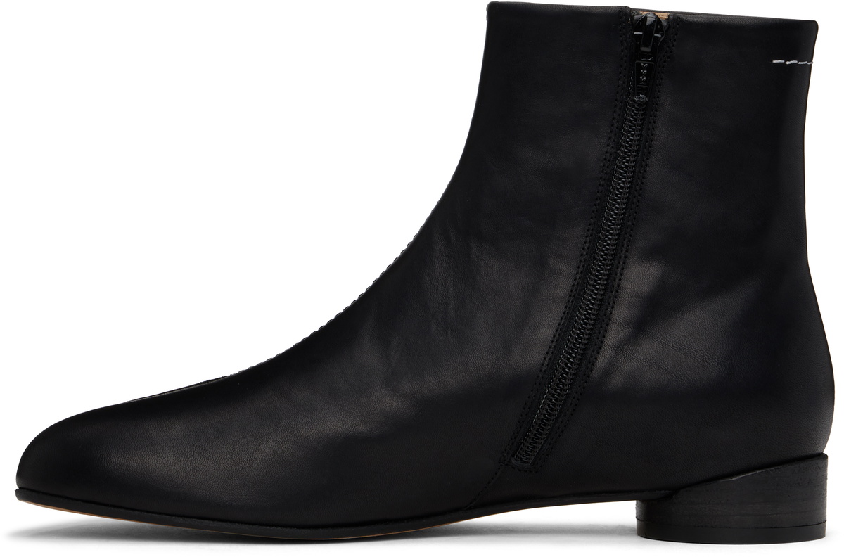 MM6 Maison Margiela Black Stitch-Out Ankle Boots MM6 Maison