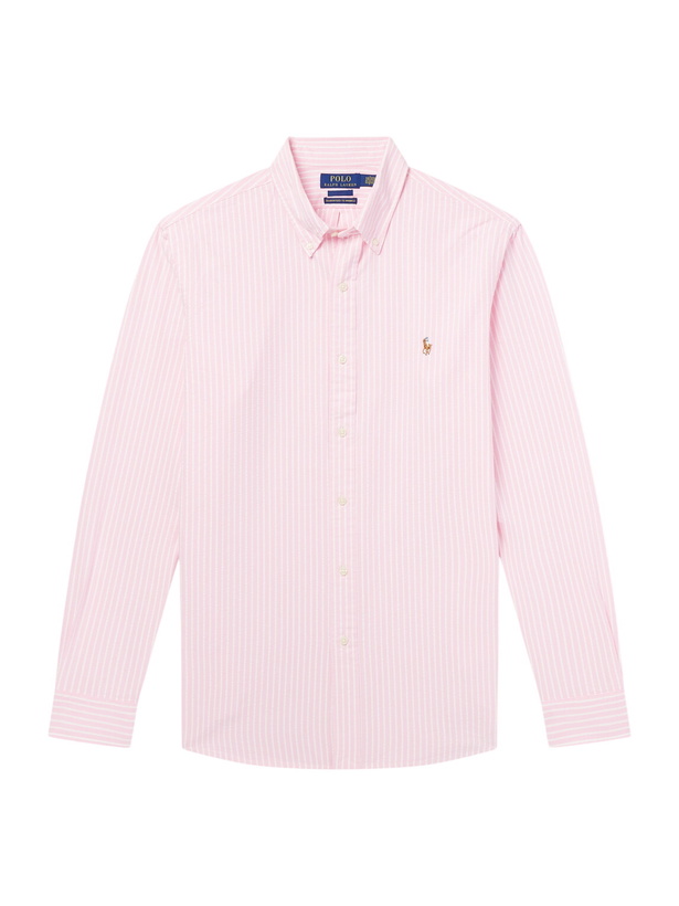 Photo: Polo Ralph Lauren - Button-Down Collar Logo-Embroidered Cotton Shirt - Pink