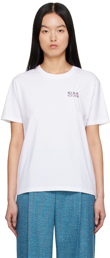 Photo: Nina Ricci White Embroidered T-Shirt
