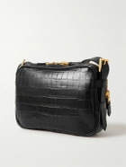 TOM FORD - Croc-Effect Leather Messenger Bag
