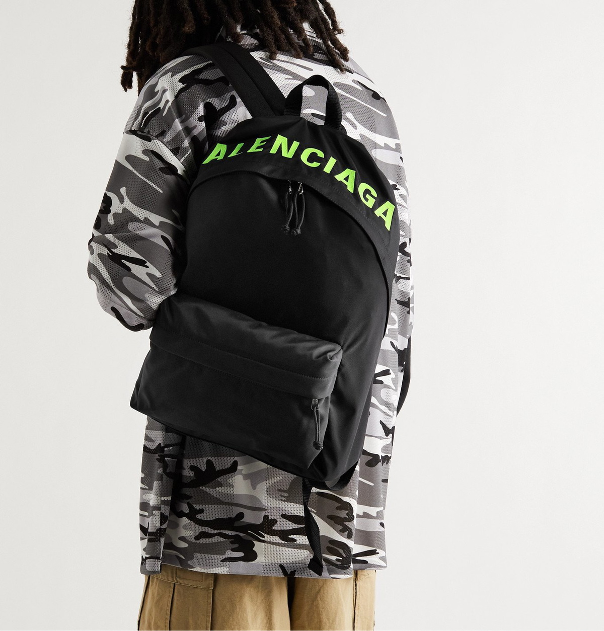 BALENCIAGA - Logo-Print Canvas Backpack - Black Balenciaga