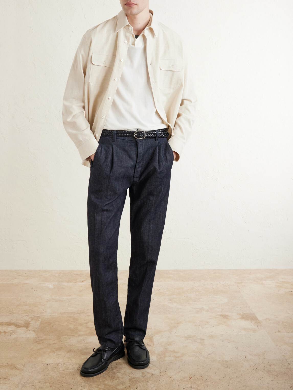 Slowear - Straight-Leg Pleated Jeans - Blue