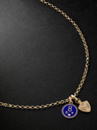 Foundrae - Karma Per Aspera ad Astra medium 18-Karat Gold, Enamel and Diamond Necklace