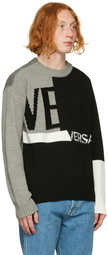 Versace Black Intarsia Sweater