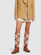 ETRO - 10mm Leather & Jacquard Tall Boots