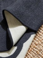JW Anderson - Leather-Appliquéd Logo-Jacquard Merino Wool-Blend Blanket