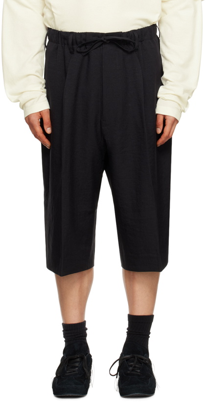 Photo: Y-3 Black Loose-Fit Shorts