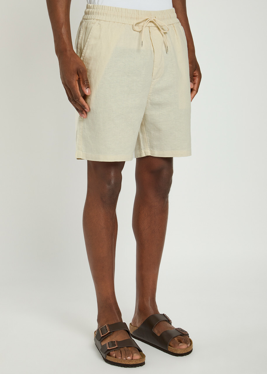 Les Deux Otto Linen-blend Shorts Ivory