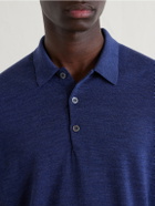 William Lockie - Virgin Wool Polo Shirt - Blue