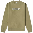 Alltimers Men's Midtown Heavyweight Embroidered Crew Sweat in Olive