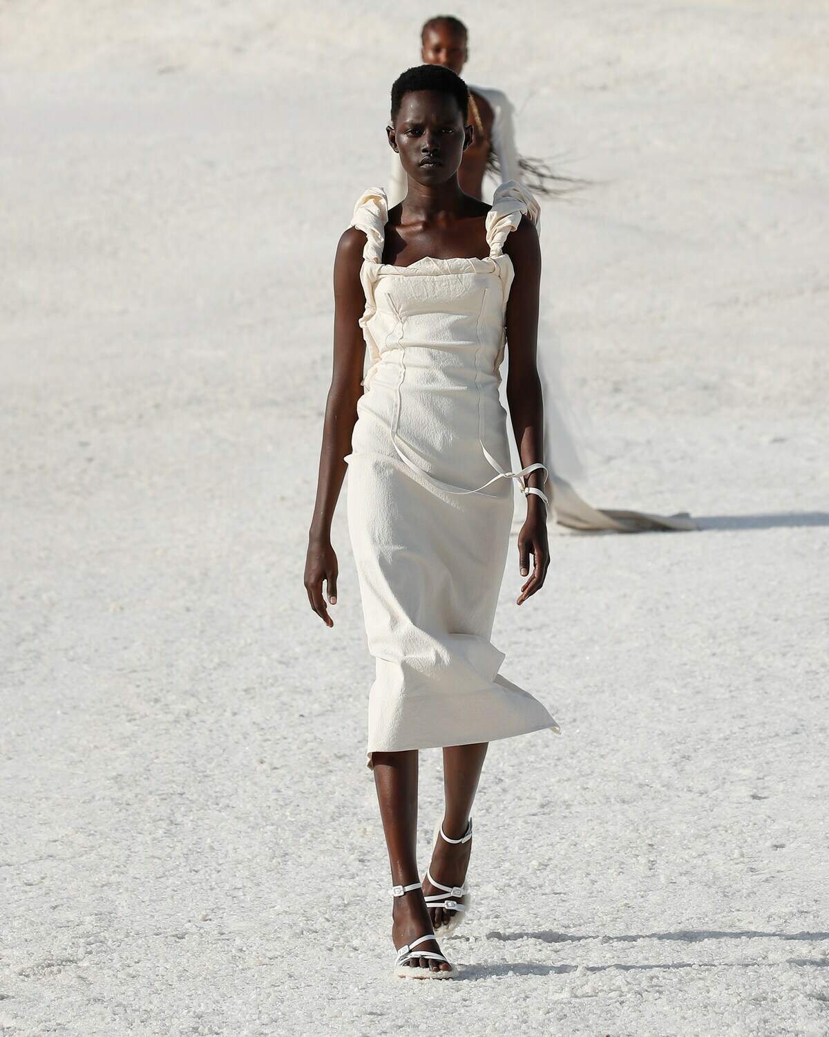 cream jacquemus maxi dress Jacquemus Off-White Le Papier 'La Robe Arnesi' Maxi Dress Jacquemus