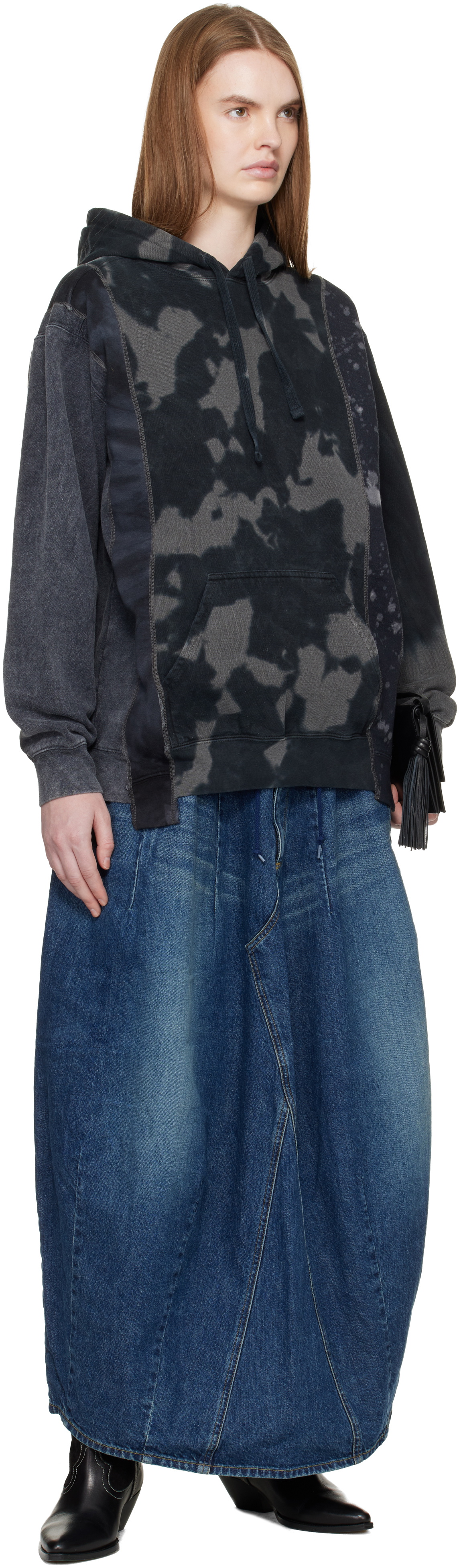 NEEDLES Navy H.D. Denim Midi Skirt