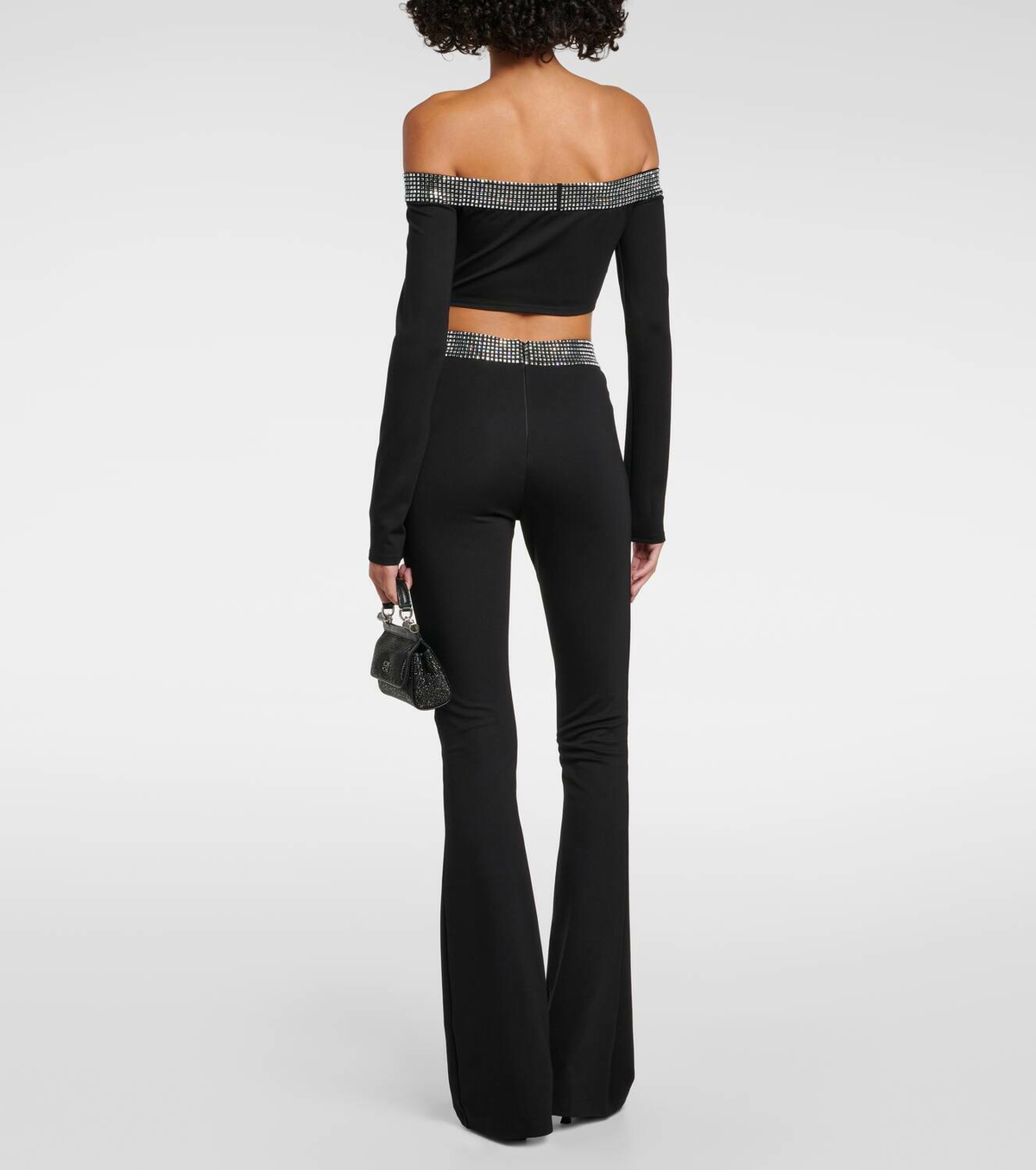 David Koma Crystal-embellished crop top David Koma