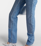 Area Crystal-embellished high-rise straight jeans